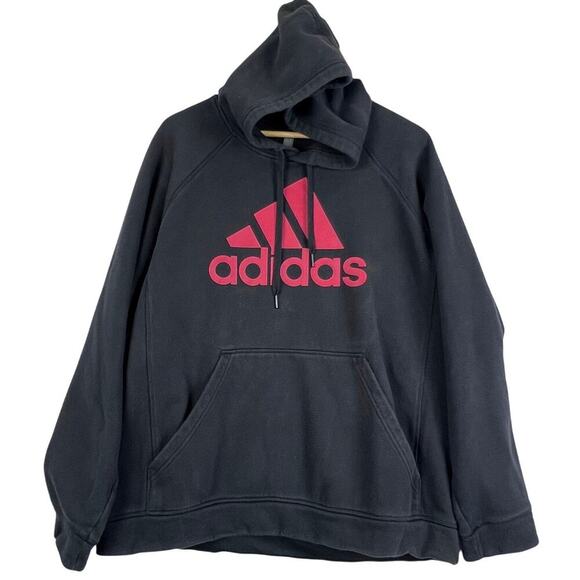 Adidas Black with Red Logo Men's Hoodie Athleisure Casual Streetwear Size XL - Picture 1 of 6